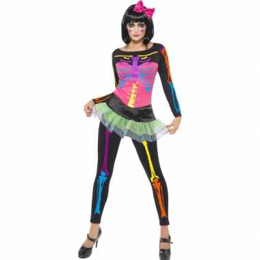 Neon skeletten pak dames