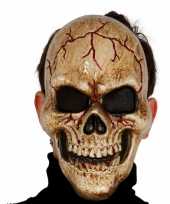 Gebarsten schedel masker skelet pak